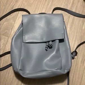 Light blue faux Leather Topshop Backpack